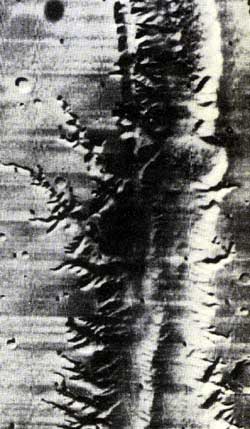 ▲マリナー９号が撮影した火星表面。