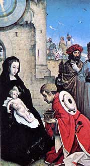 ▲「三賢王の礼拝」を描いた16世紀の絵。
